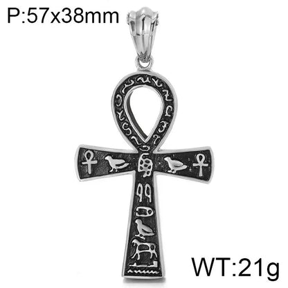 1 Piece Fashion Cross Titanium Steel Plating 18k Gold Plated Men'S Pendant Necklace