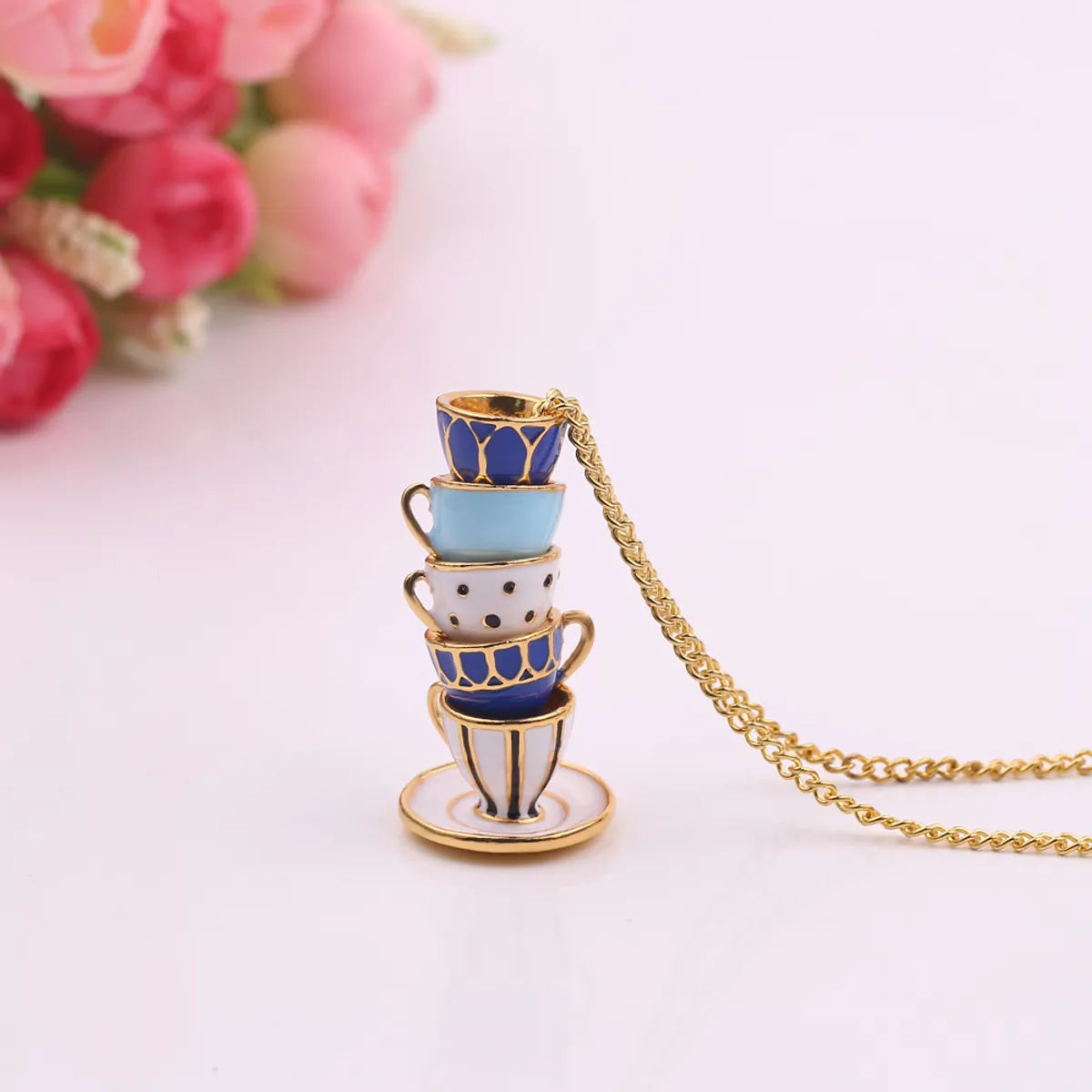 1 Piece Fashion Cup Alloy Plating Rhinestones Women's Necklace