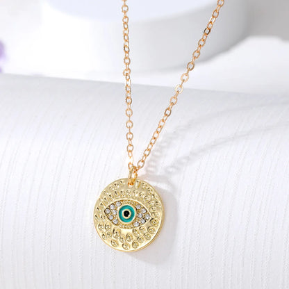 1 Piece Fashion Devil's Eye Alloy Inlay Artificial Diamond Women's Pendant Necklace