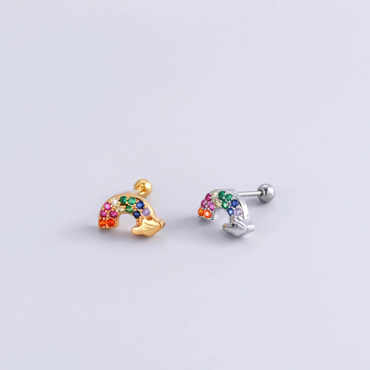 1 Piece Fashion Devil's Eye Flower Metal Inlaid Zircon Ear Studs