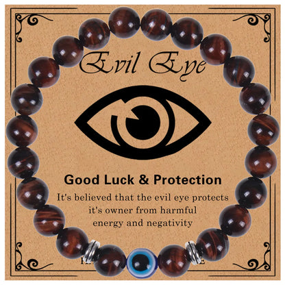 Fashion Devil'S Eye Natural Stone Tiger Eye Beaded Handmade Men'S Bracelets