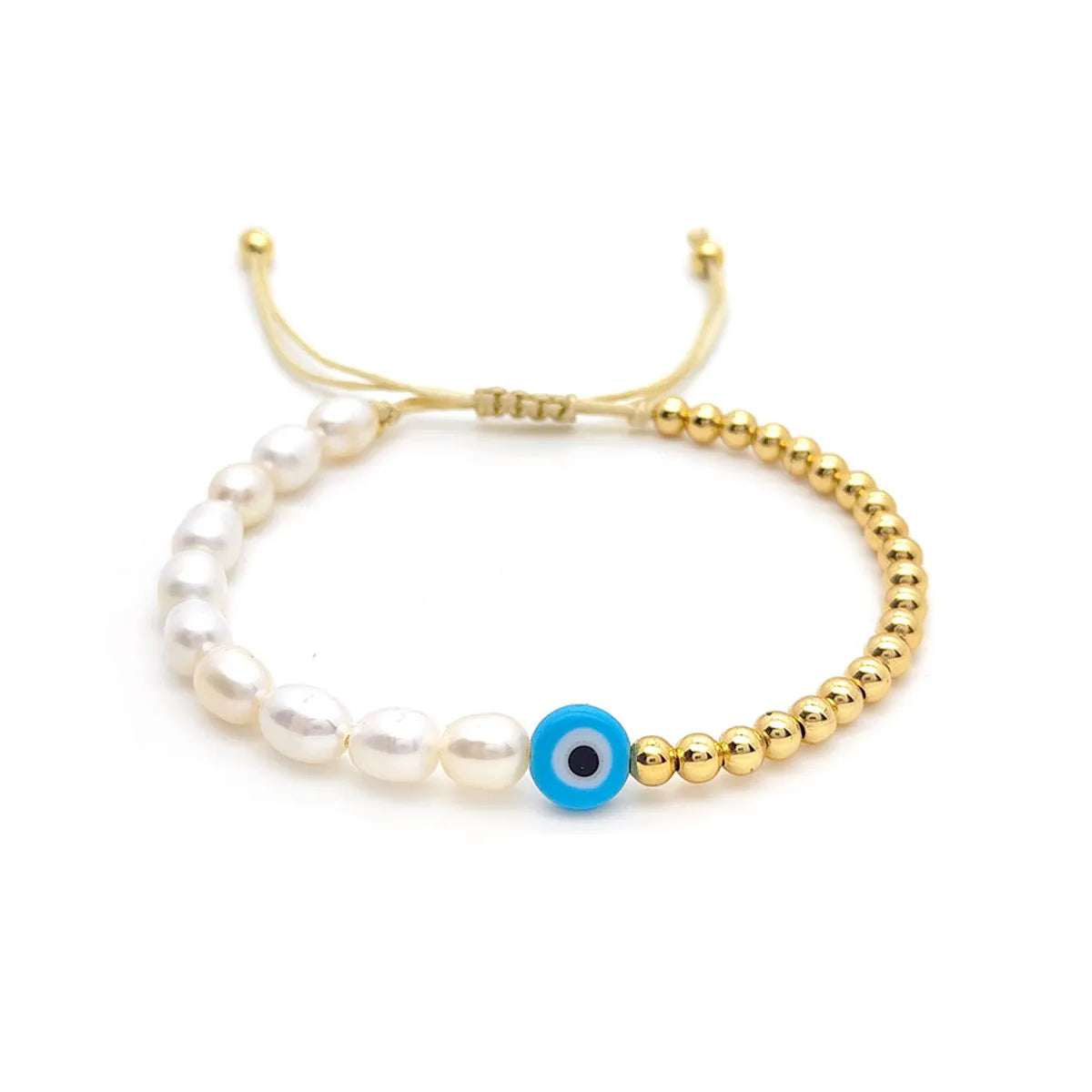 Fashion Devil'S Eye Gold Plated Soft Clay Wholesale Bracelets