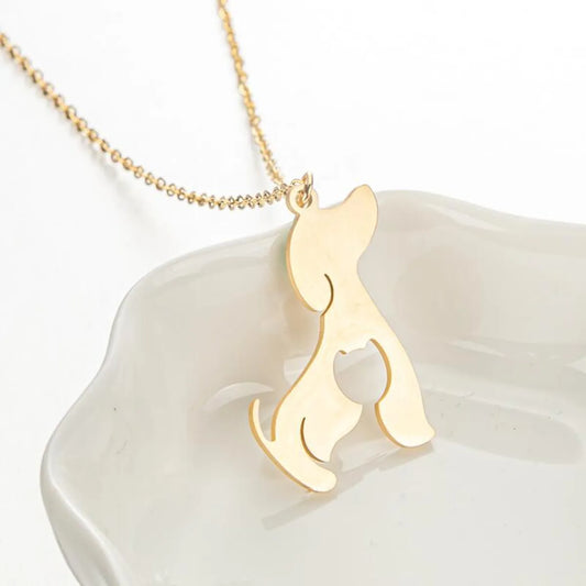 Stainless Steel Titanium Steel Fashion Plating Dog Pendant Necklace