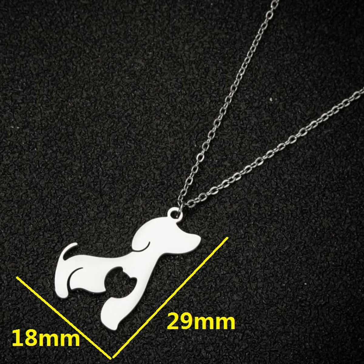 Stainless Steel Titanium Steel Fashion Plating Dog Pendant Necklace