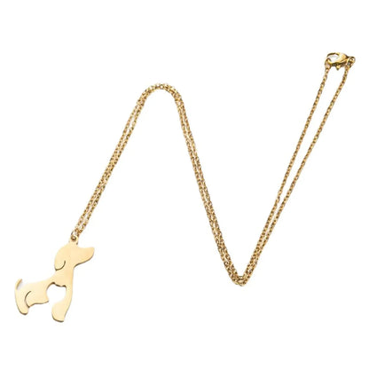 Stainless Steel Titanium Steel Fashion Plating Dog Pendant Necklace