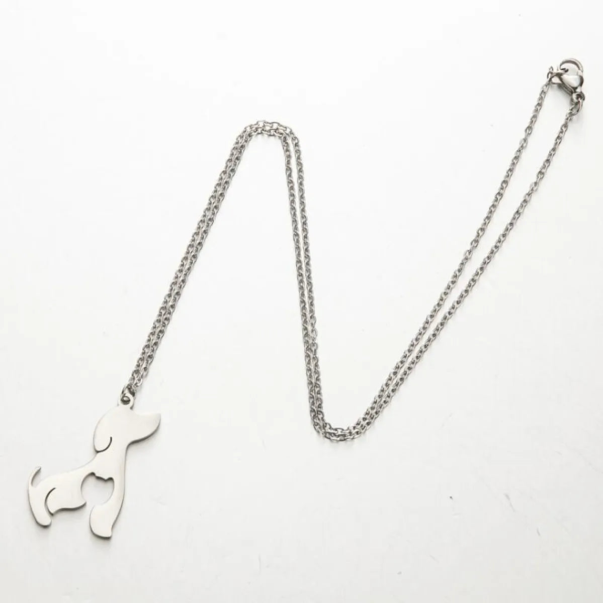 Stainless Steel Titanium Steel Fashion Plating Dog Pendant Necklace