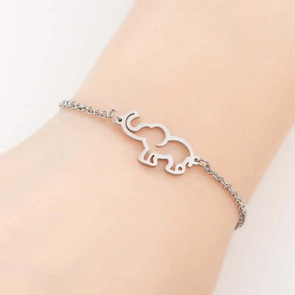 1 Piece Fashion Elephant Stainless Steel Plating Bracelets