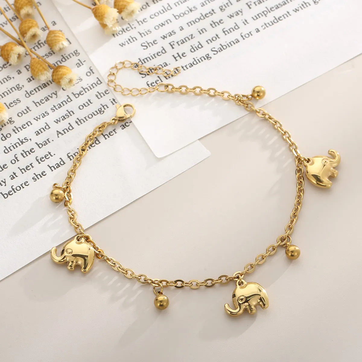 1 Piece Fashion Elephant Titanium Steel Plating Women's Anklet