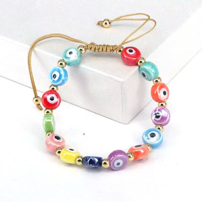 1 Piece Fashion Eye Glass Beaded Copper Gold Plated Women'S Bracelets