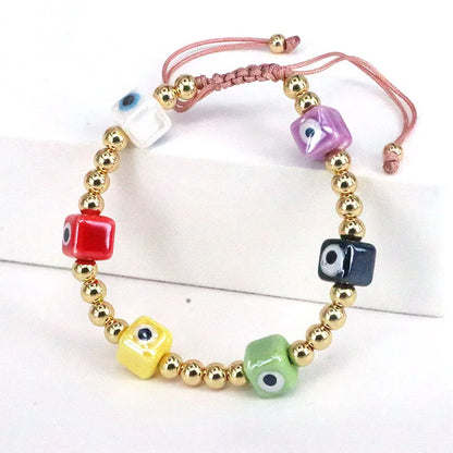 1 Piece Fashion Eye Glass Beaded Copper Gold Plated Women'S Bracelets