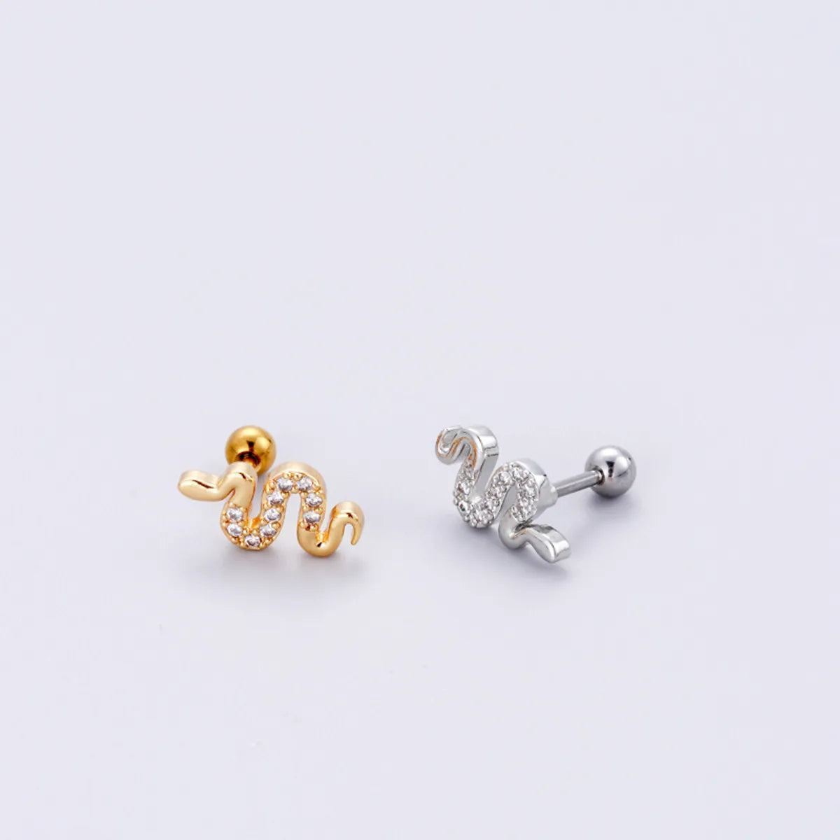 1 Piece Fashion Eye Metal Plating Inlay Zircon Ear Studs