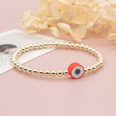 1 Piece Fashion Eye Stainless Steel Beaded Bracelets