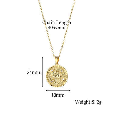 Fashion Flower Lotus Chrysanthemum Stainless Steel Titanium Steel Plating Inlay Zircon 18k Gold Plated Gold Plated Pendant Necklace