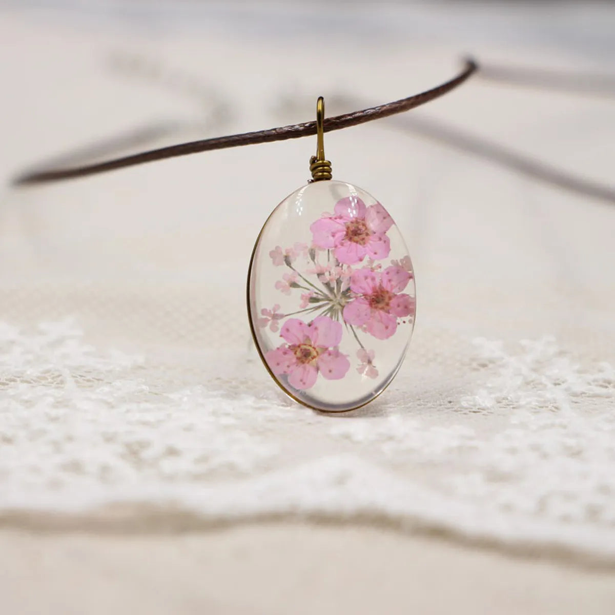 1 Piece Fashion Flower Organic Glass Plating Women'S Necklace