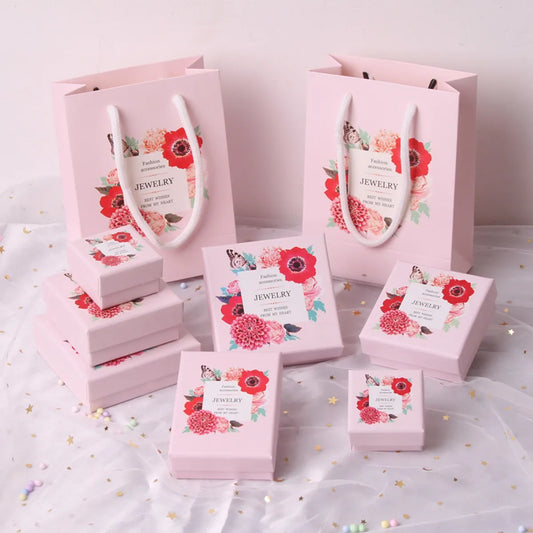 1 Piece Fashion Flower Paper Jewelry Boxes