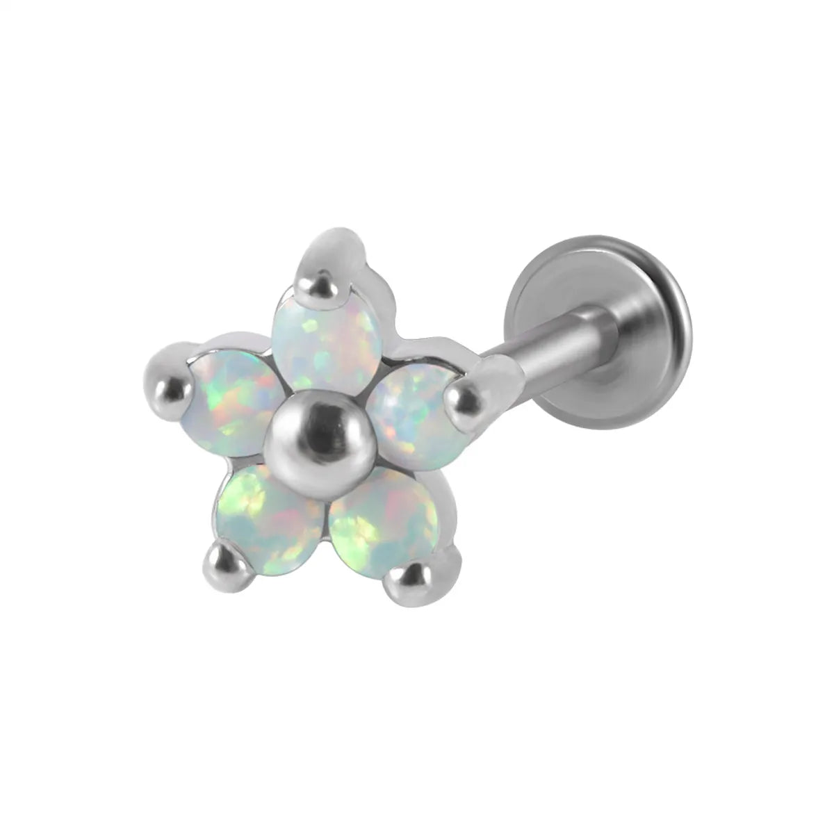 1 Piece Fashion Flower Stainless Steel Plating Inlay Zircon Ear Studs