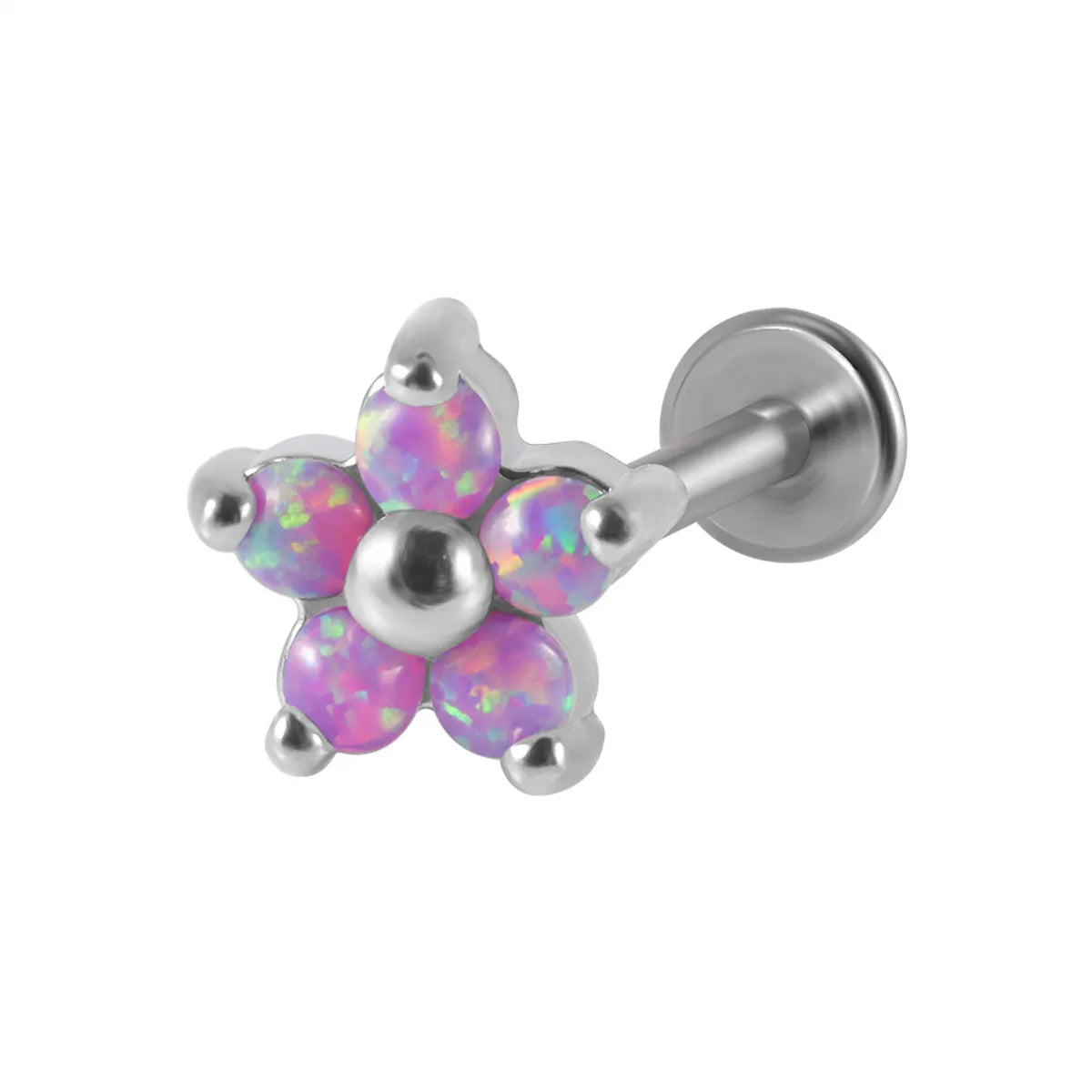 1 Piece Fashion Flower Stainless Steel Plating Inlay Zircon Ear Studs