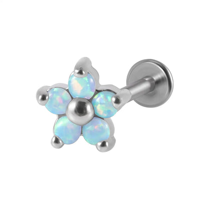 1 Piece Fashion Flower Stainless Steel Plating Inlay Zircon Ear Studs