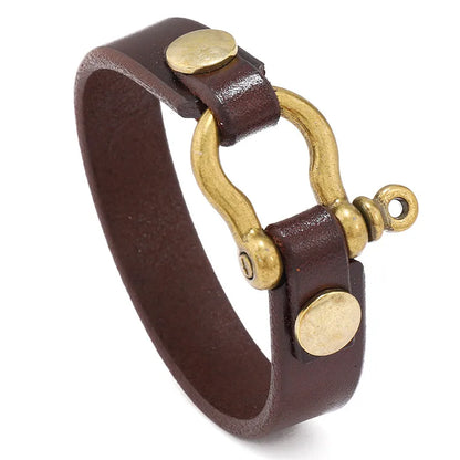 1 Piece Fashion Geometric Alloy Cowhide Men'S Bracelets