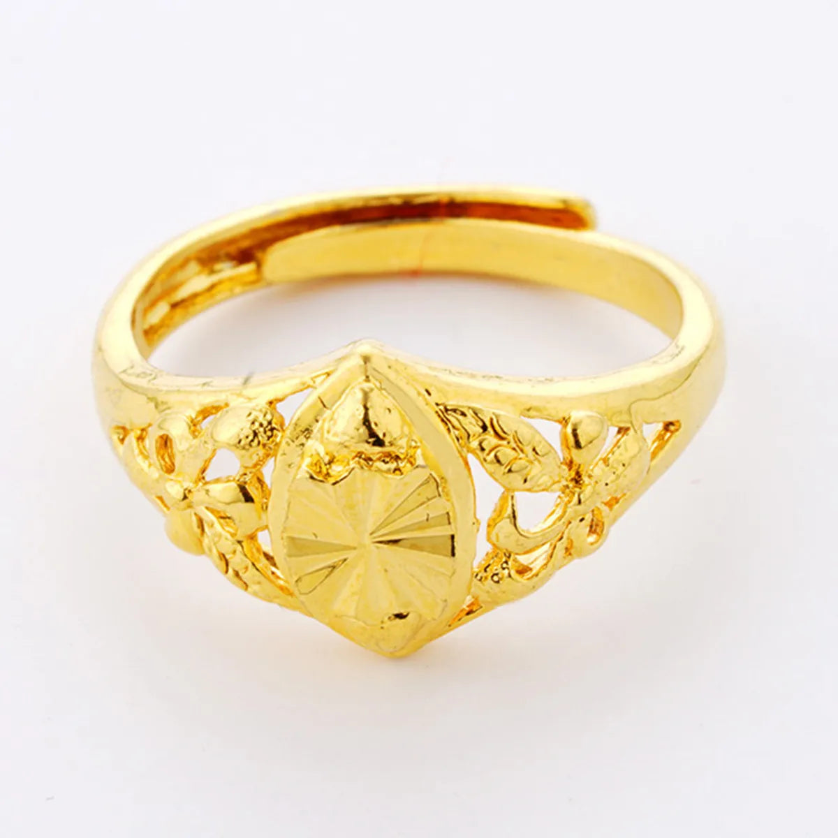 1 Piece Fashion Geometric Flower Copper Plating Open Ring