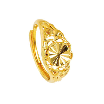 1 Piece Fashion Geometric Flower Copper Plating Open Ring