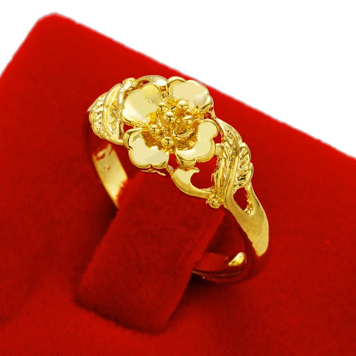 1 Piece Fashion Geometric Flower Copper Plating Open Ring