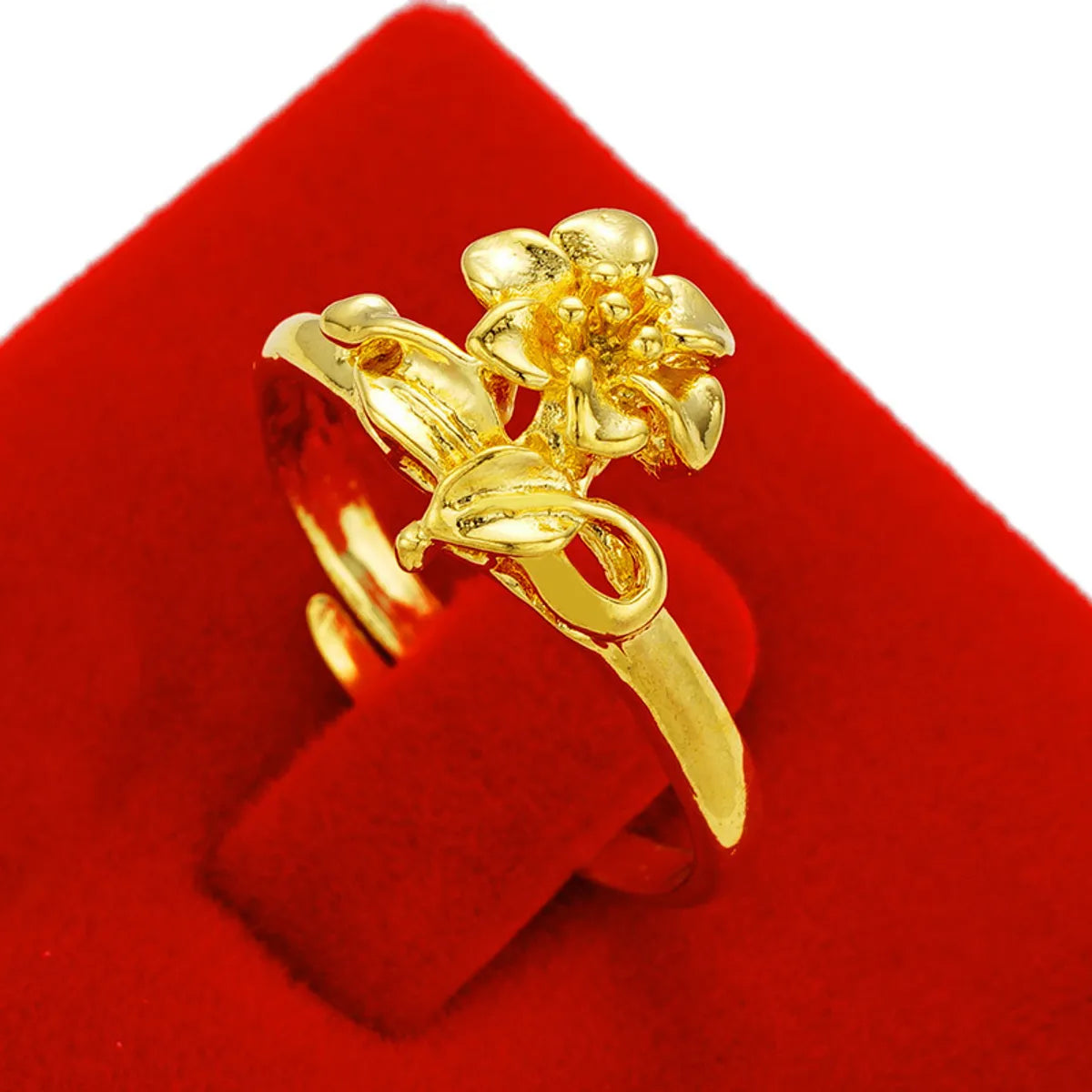 1 Piece Fashion Geometric Flower Copper Plating Open Ring