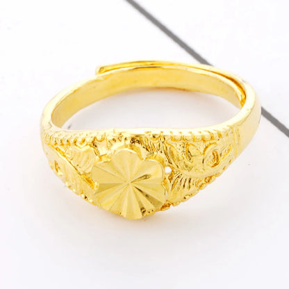 1 Piece Fashion Geometric Flower Copper Plating Open Ring