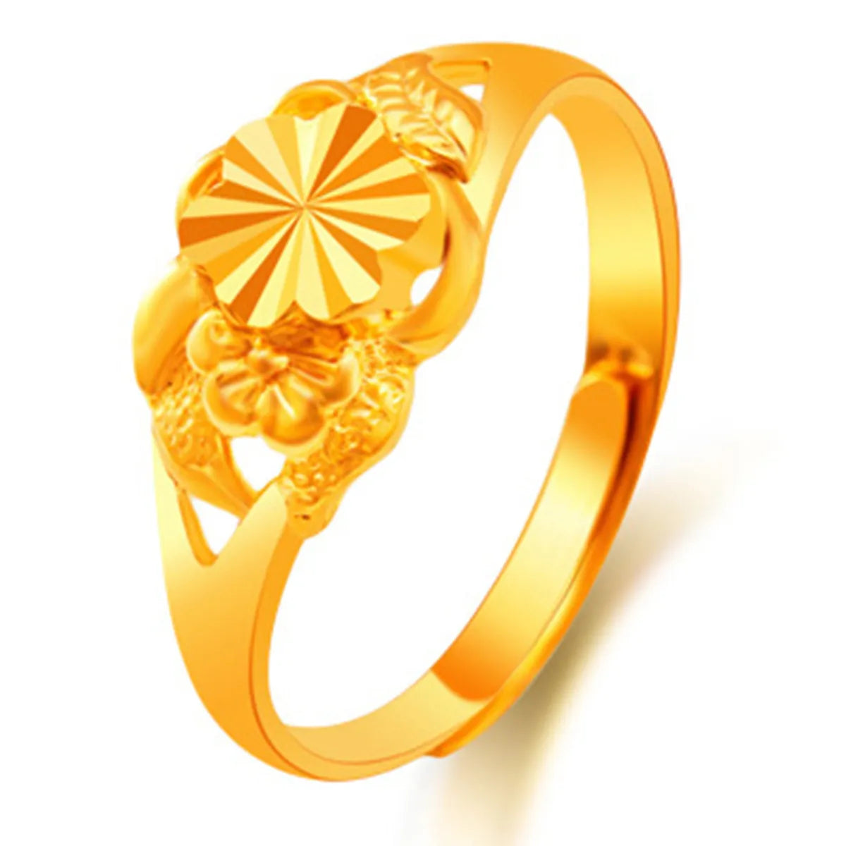 1 Piece Fashion Geometric Flower Copper Plating Open Ring