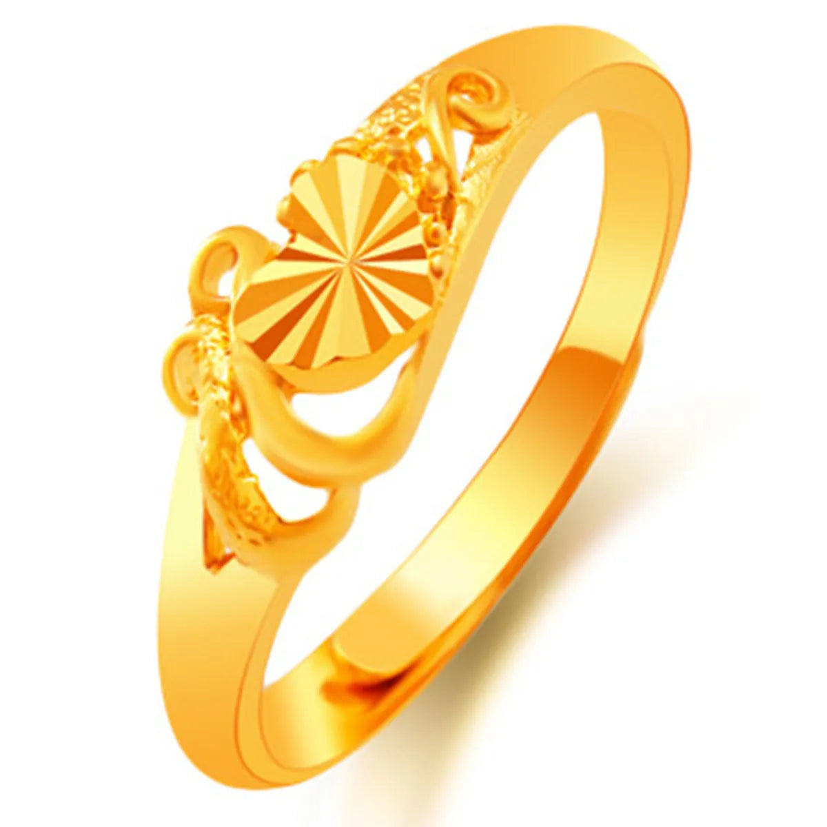 1 Piece Fashion Geometric Flower Copper Plating Open Ring