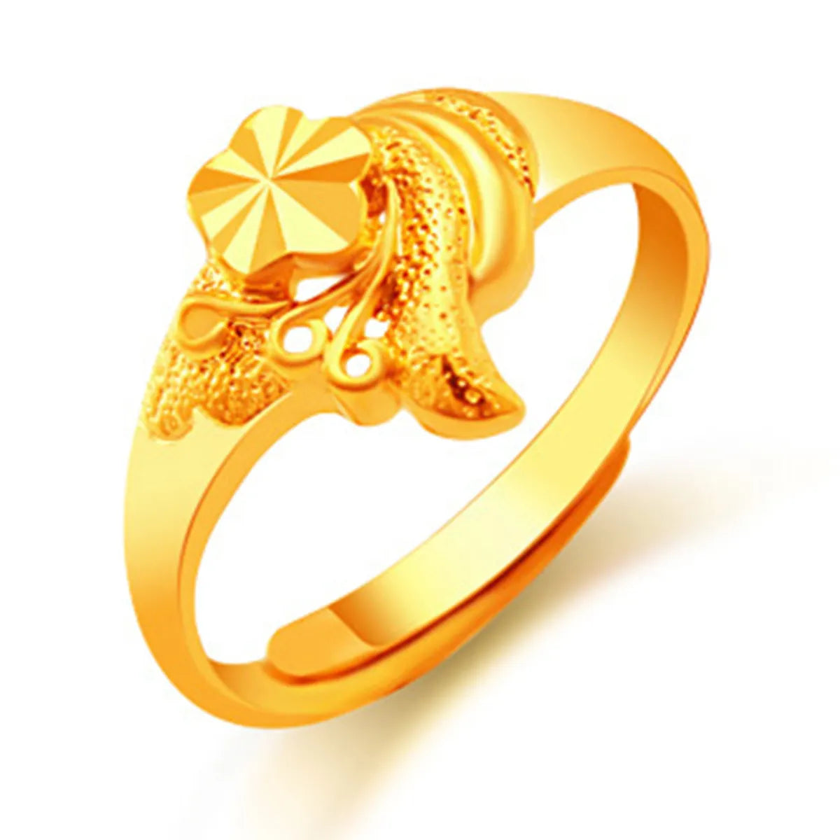 1 Piece Fashion Geometric Flower Copper Plating Open Ring