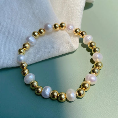 1 Piece Fashion Geometric Freshwater Pearl Plating Bracelets