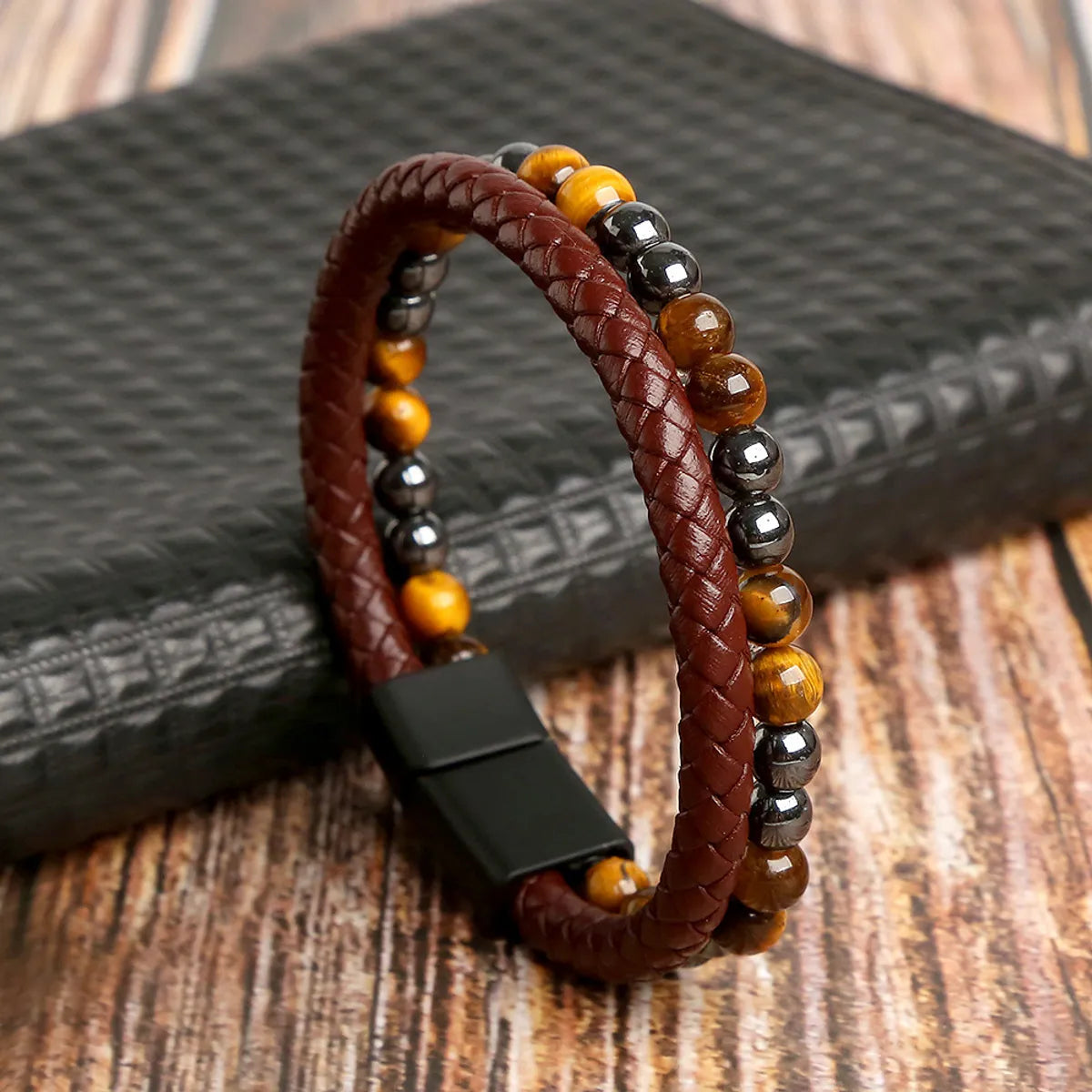 Fashion Geometric Natural Stone Rope Men'S Bracelets