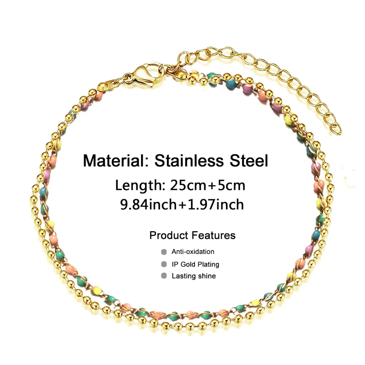 1 Piece Fashion Geometric Round Stainless Steel Women'S Anklet