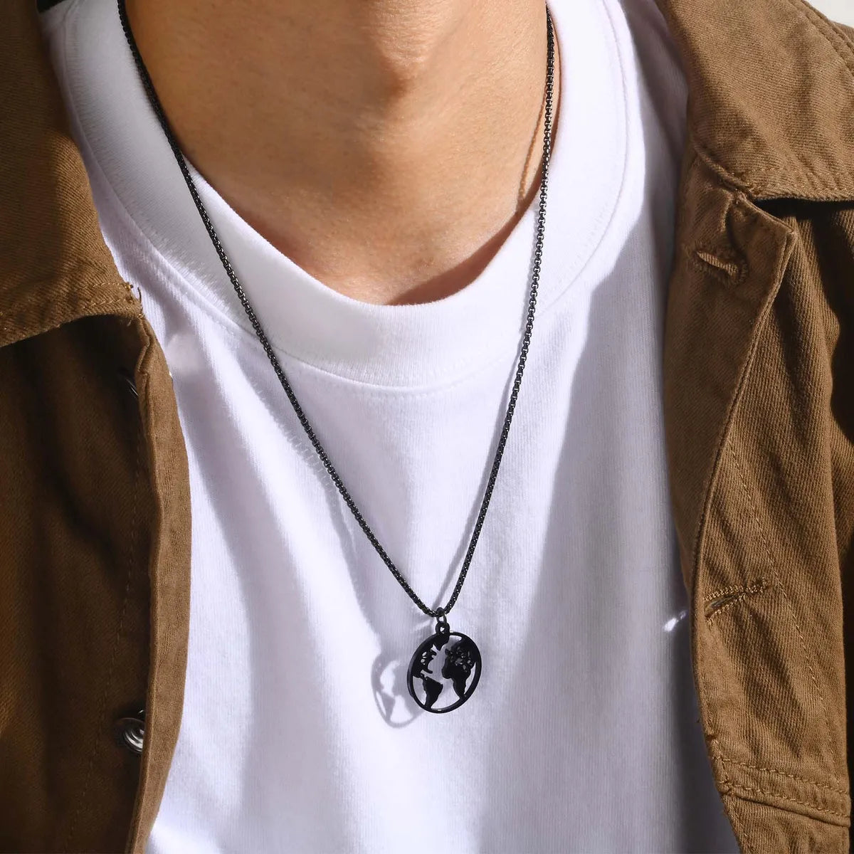 1 Piece Fashion Geometric Stainless Steel Plating Men'S Pendant Necklace