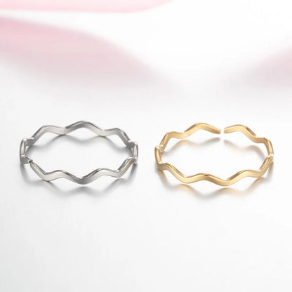 1 Piece Fashion Geometric Stainless Steel Plating Open Ring