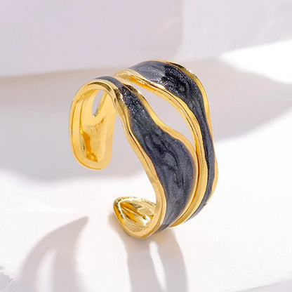 Fashion Geometric Stainless Steel Plating Open Ring