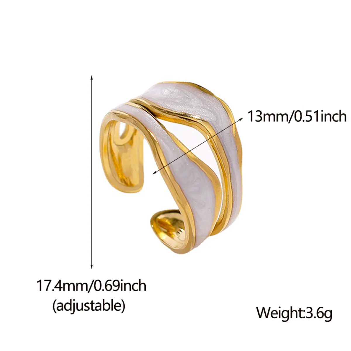 Fashion Geometric Stainless Steel Plating Open Ring