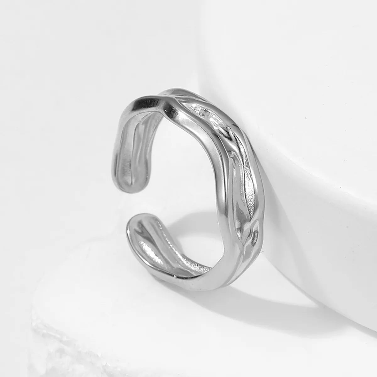 Fashion Geometric Stainless Steel Plating Open Ring