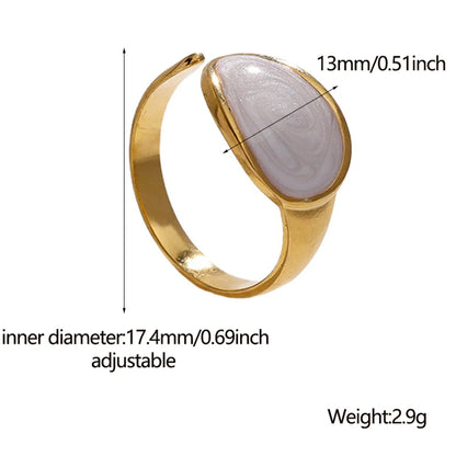 Wholesale Jewelry Fashion Geometric 304 Stainless Steel 18K Gold Plated Plating Open Ring