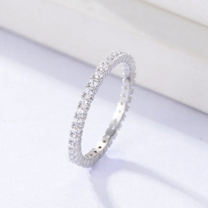 1 Piece Fashion Geometric Sterling Silver Inlay Zircon Rings