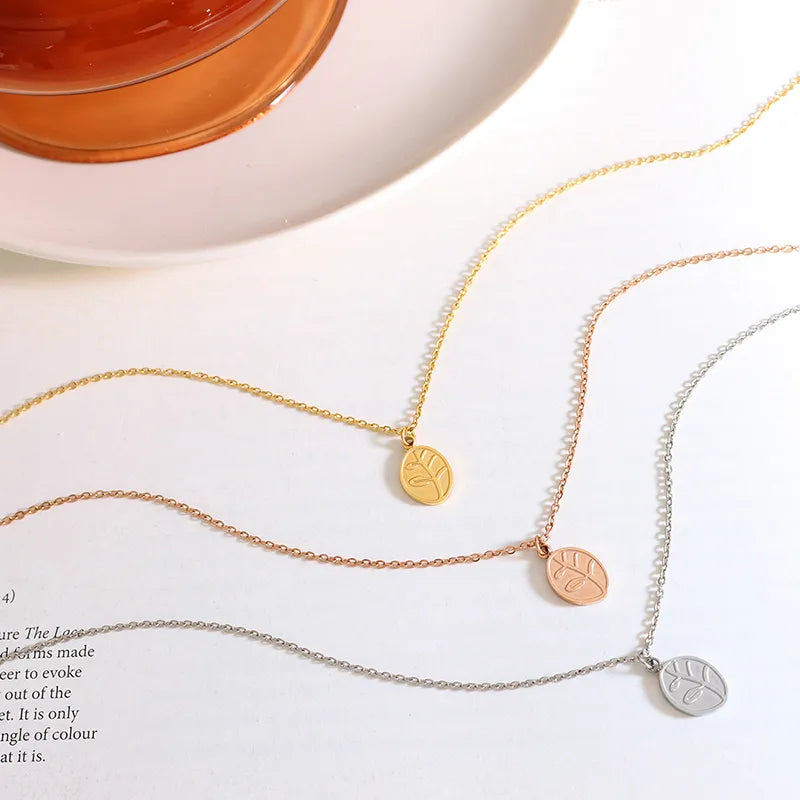 Wholesale Jewelry Fashion Geometric 304 Stainless Steel 18K Gold Plated Pendant Necklace