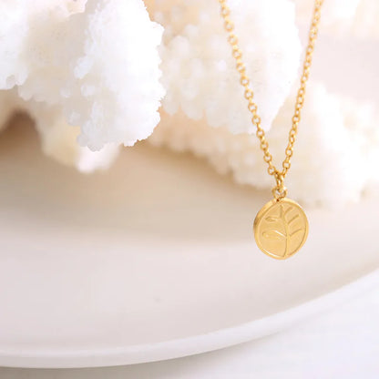 Wholesale Jewelry Fashion Geometric 304 Stainless Steel 18K Gold Plated Pendant Necklace