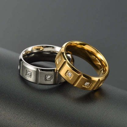 1 Piece Fashion Geometric Titanium Steel Plating Rings