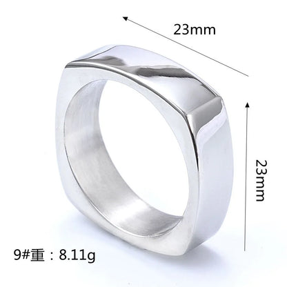 1 Piece Fashion Geometric Titanium Steel Polishing Men'S Rings