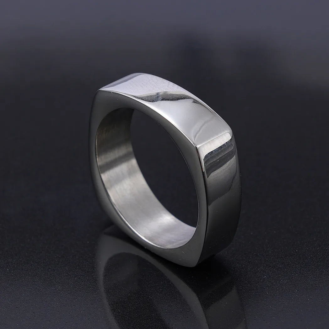 1 Piece Fashion Geometric Titanium Steel Polishing Men'S Rings