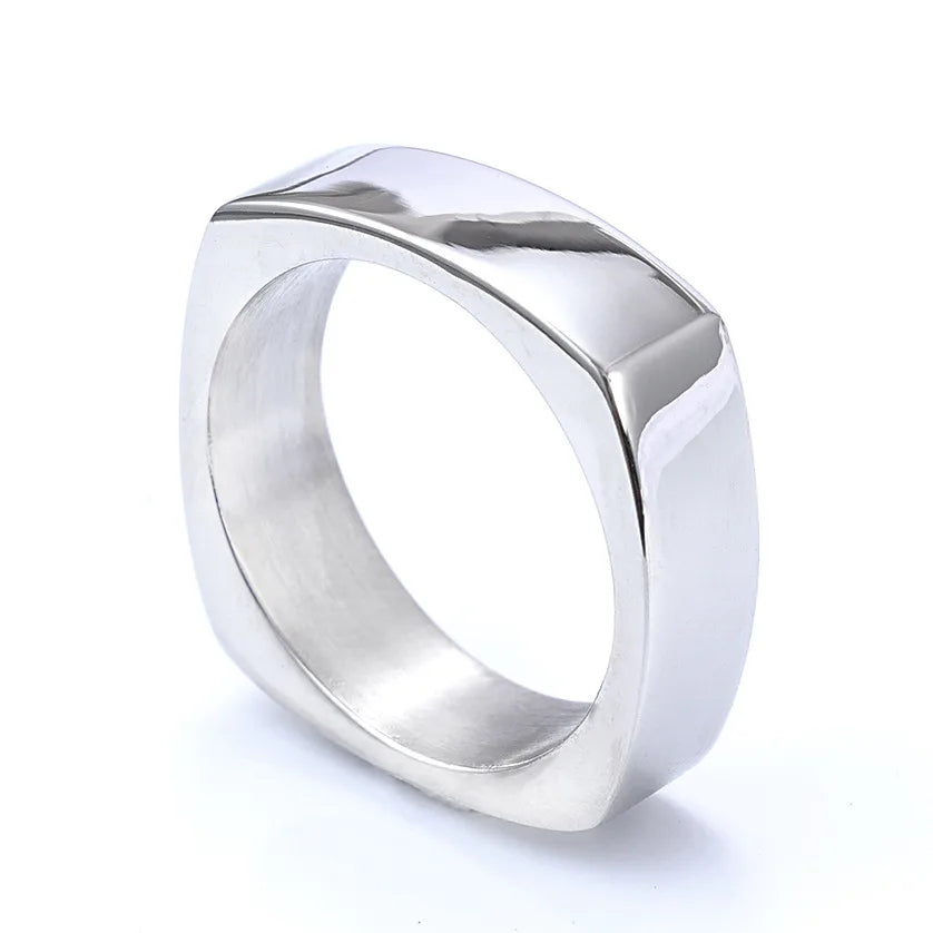 1 Piece Fashion Geometric Titanium Steel Polishing Men'S Rings