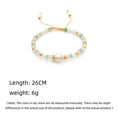 Fashion Geometric Turquoise Freshwater Pearl Knitting Bracelets