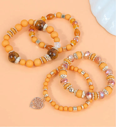 1 Piece Fashion Heart Shape Alloy Glass Beaded Women's Bracelets