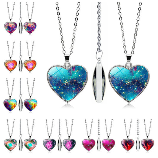 1 Piece Fashion Heart Shape Alloy Glass Plating Unisex Pendant Necklace